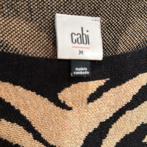 CABI Dani Women’s Black Tan Leopard Print Round Neck Pullover Size Medium EUC - Picture 8 of 9